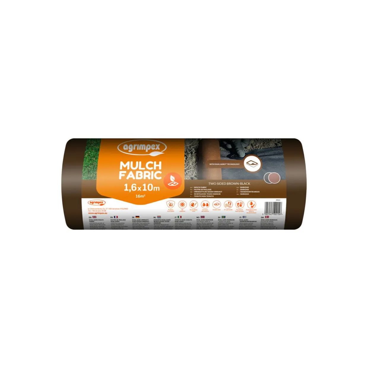 Agrimpex Dual-Agro 1,6x10 m Brun/Svart