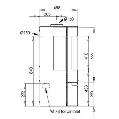 9 Air Fristående med Sidoglas 6kW