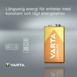 Alkaliska Longlife 9V 1-Pack