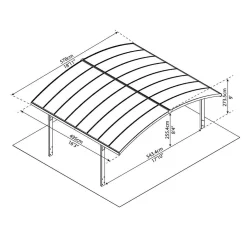 Arizona Breeze Carport I Metall 6x5 m