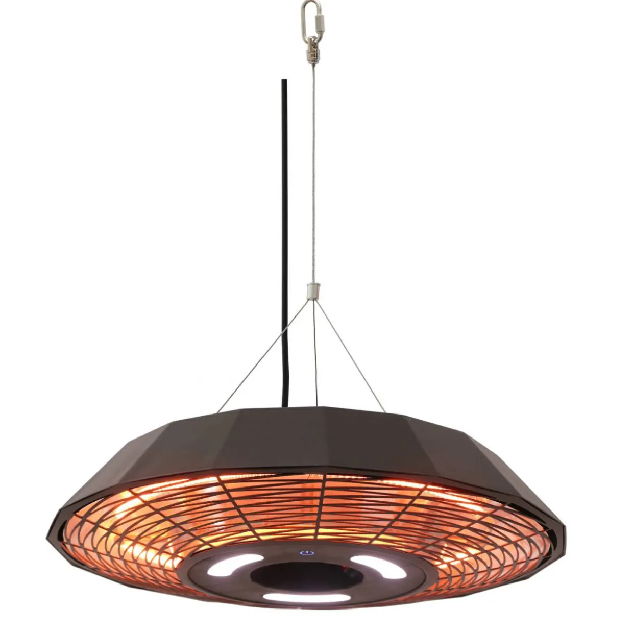 Design Line Modena, Hängande Terrassvärmare 2000W, Fjärrkontrollstyrd, LED-belysning