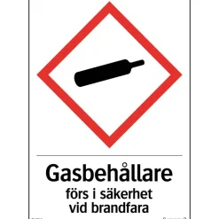 Gas Brandfarlig Dekal