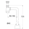 90° G32xØ40 Krom