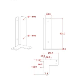 Hörn För Fundament inkl. Bultar/Skruvar Varmgalvaniserad