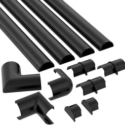 Kabelhanteringssats Svart 30x15 3x1.0m Självhäftande