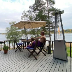 Kheops Stående Gasolvärmare Utomhus i Rostfritt Stål med Hög Effekt