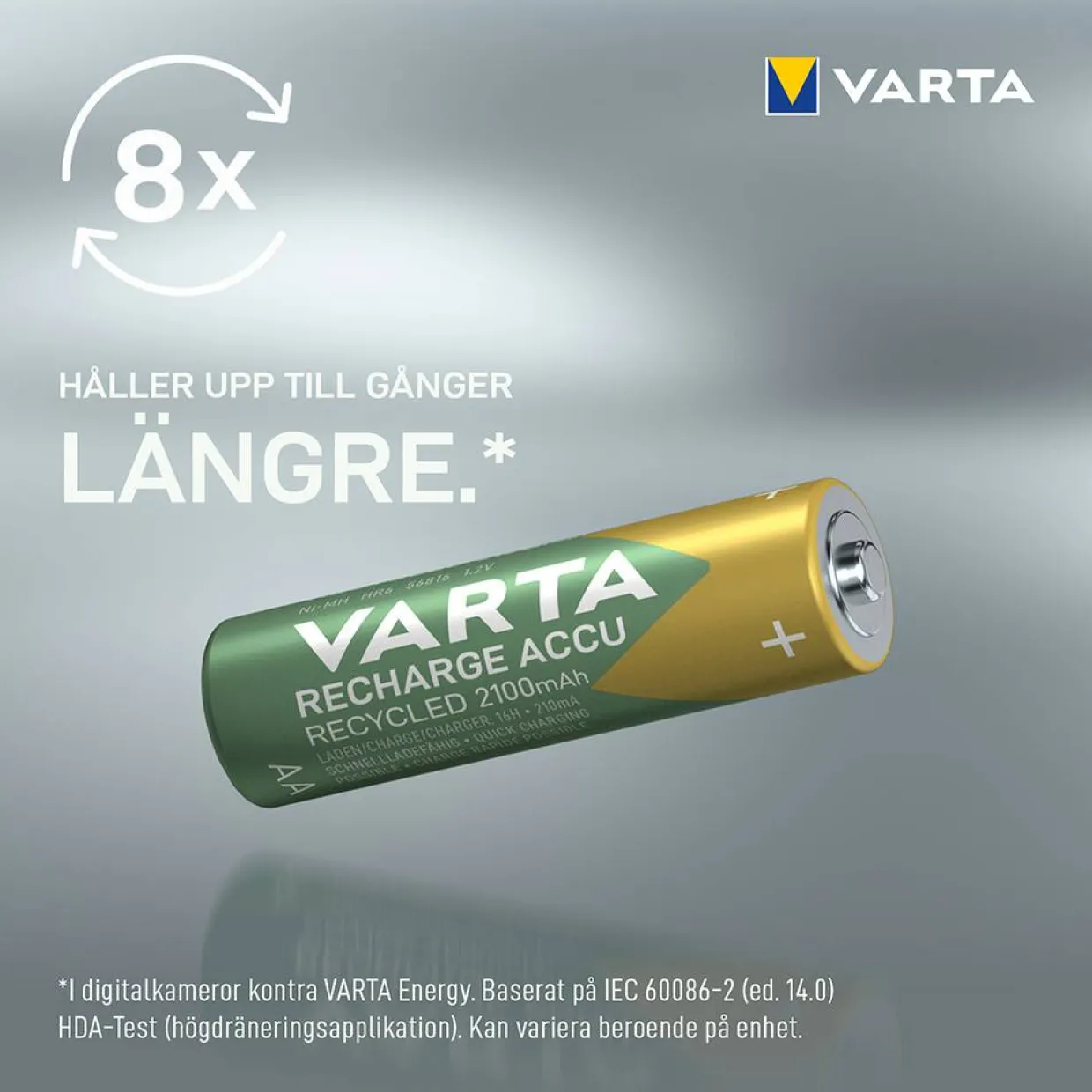 Laddningsbara Alkaliska AA 2100 mAh 4-Pack