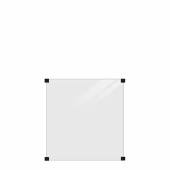 Laminerat till Runda Stolpar 90 x 91 cm Rökigt Gråsvart Glas