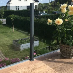 med Aluminiumskena Rökfärgat 80x100