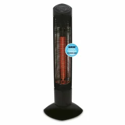 Pisa Terrassvärmare 450/900 W, Svart, IP55-klassad, Stående Design för Balkong & Uteplats