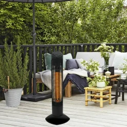 Pisa Terrassvärmare 450/900 W, Svart, IP55-klassad, Stående Design för Balkong & Uteplats