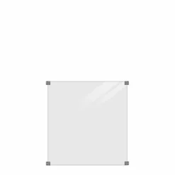 Rökigt Gråsvart med Galvade Beslag 90x91 cm Härdat glas