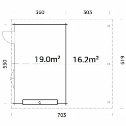 Roger med Carport 36,5 m2 och Takskjutport