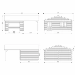 Roger med Carport 36,5 m2 och Takskjutport