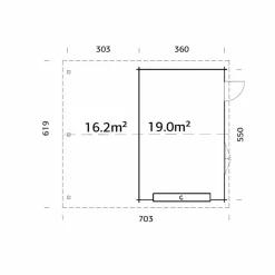 Roger med Carport 36,5 m2 och Takskjutport