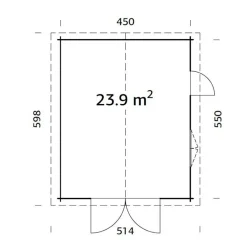 Roger 23,9 m2 med Dörr