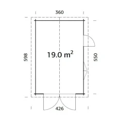 Roger 19,0 m2 med Dörr
