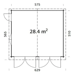 Roger 28,4 m2 med Slagport