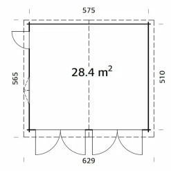 Roger 28,4 m2 med Slagport