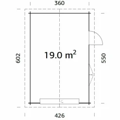Roger 19,0 m2 med Takskjutport