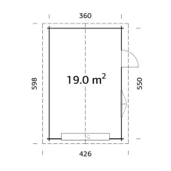 Roger 19,0 m2 med Takskjutport