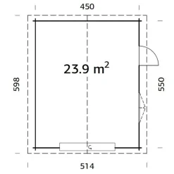 Roger 23,9 m2 med Takskjutport
