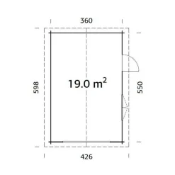 Roger 19,0 m2 utan Port