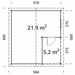 Roger 21,9 m2 utan Port