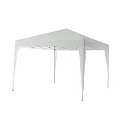 Skugga Ihopfällbart 3x3 m Vit - Metall/Polyester