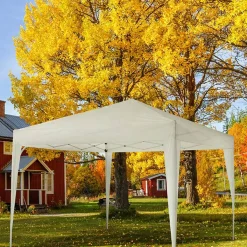Skugga Ihopfällbart 3x3 m Vit - Metall/Polyester