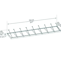 Sophia XL Grå Klar 1,4 X 8 m