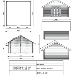 S16 Timmergarage Fasta Vägg 16 m2