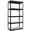 Stål Med 5 Trävåningar 1800×900×450 mm Svart