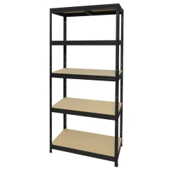 Stål Med 5 Trävåningar 1800×900×450 mm Svart