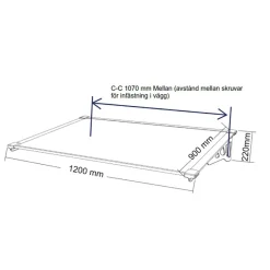 Svart Aluminium Polykarbonat 120x90 cm