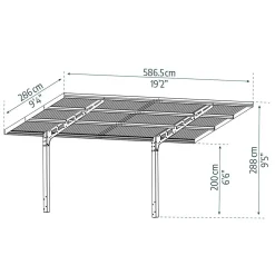 Sydney Wave 3X6 m Svart i Metall