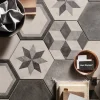 Terra Black Hexagon Mix 22x25 cm