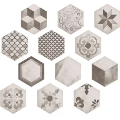 Terra Black Hexagon Mix 22x25 cm