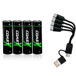 Uppladdningsbara AA 1,5V 2400 mAh 4-pack inkl Laddningskabel