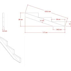 Vangstycke 3 steg - Stegdjup 39 cm