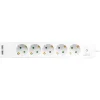 5-vägs + 2 st USB Med Brytare 1,5 m