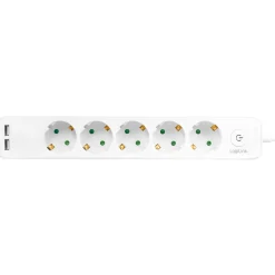 5-vägs + 2 st USB Med Brytare 1,5 m