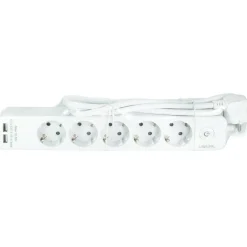 5-vägs + 2 st USB Med Brytare 1,5 m